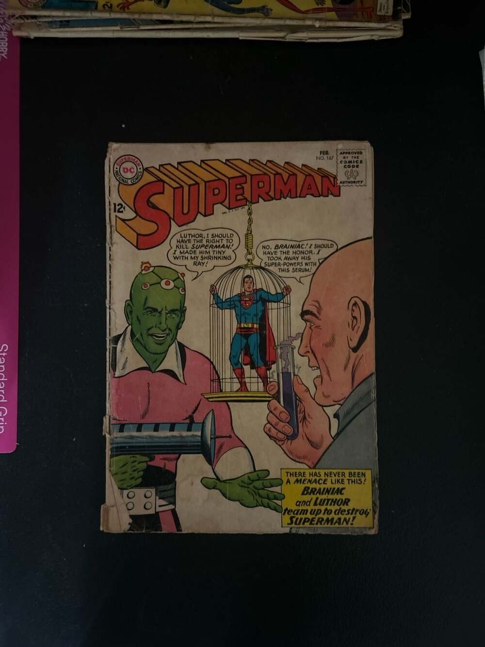 Superman #167 Feb. 1964 Silver Age DC Comic Book Brainiac and Luthor Team Up
